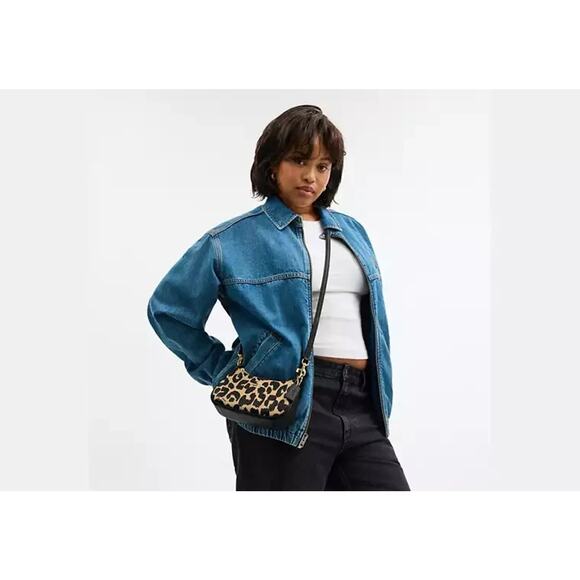 Coach Teri Mini Crossbody Bag With Leopard Print CBG65 Gold/Leopard Multi - Picture 9 of 11